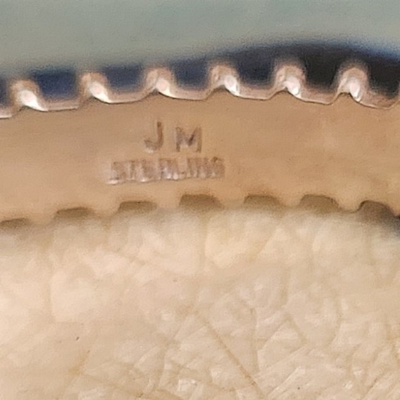 VINTAGE JAMES MASON .925 STERLING  ZUNI  TURQUOISE PETITE POINT BRACELET - Picture 3 of 3